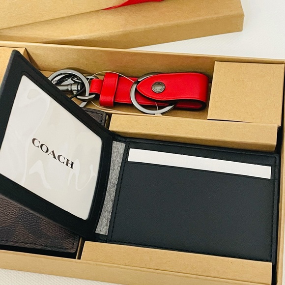 NWT Coach Boxed 3 in 1 Wallet Gift Set in Colorblock Signature Canvas - Picture 4 of 7